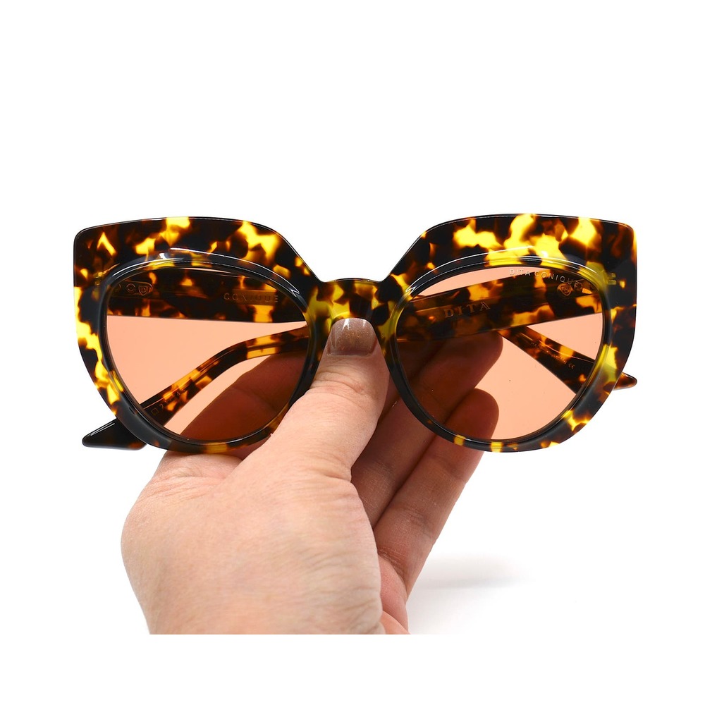 NEW DITA CONIQUE DTS514-53-02 TORTOISE AMBER ROSE SUNGLASSES - Picture 10 of 12
